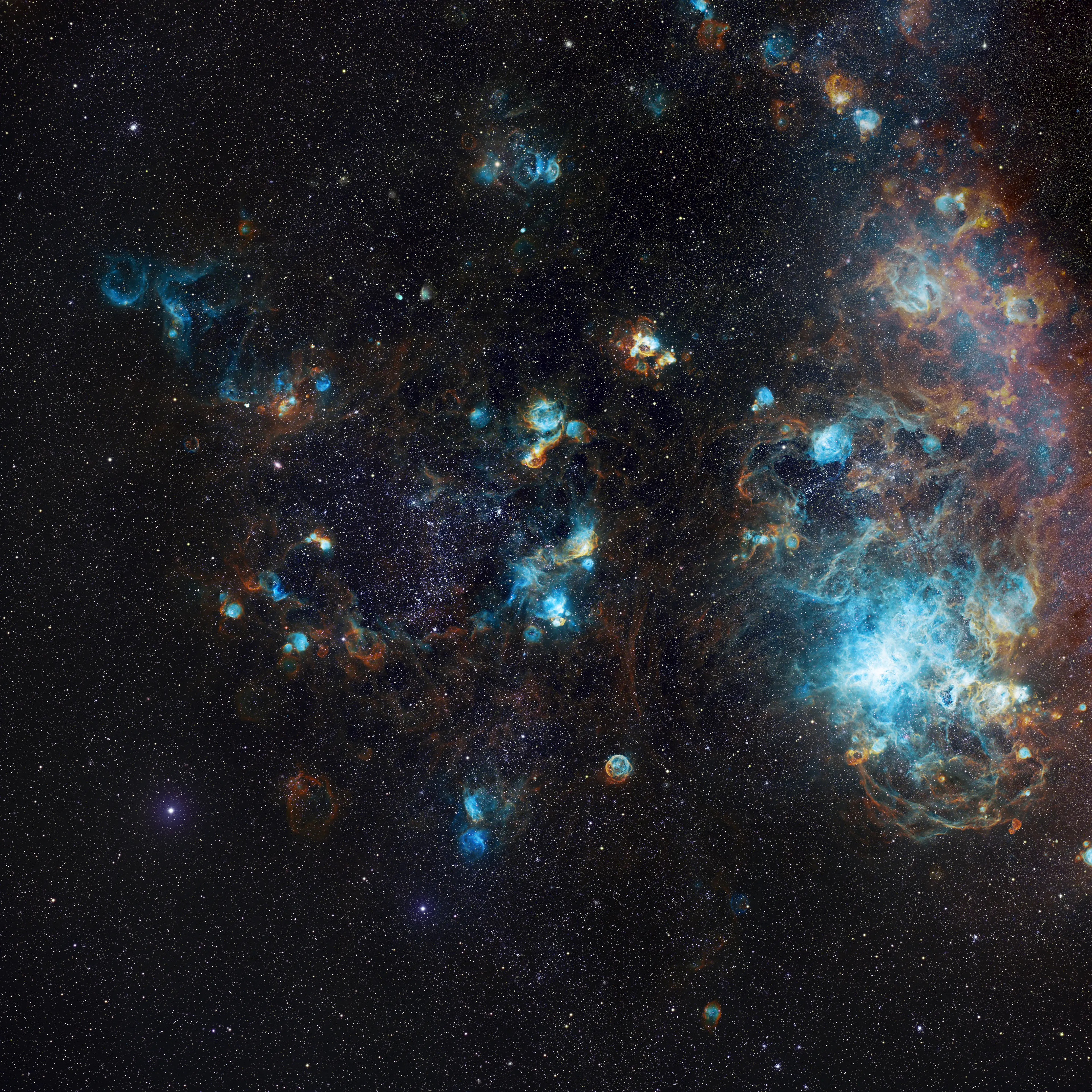 The Cosmic Reef emission nebulae in the Large Magellanic Cloud in SHO palette