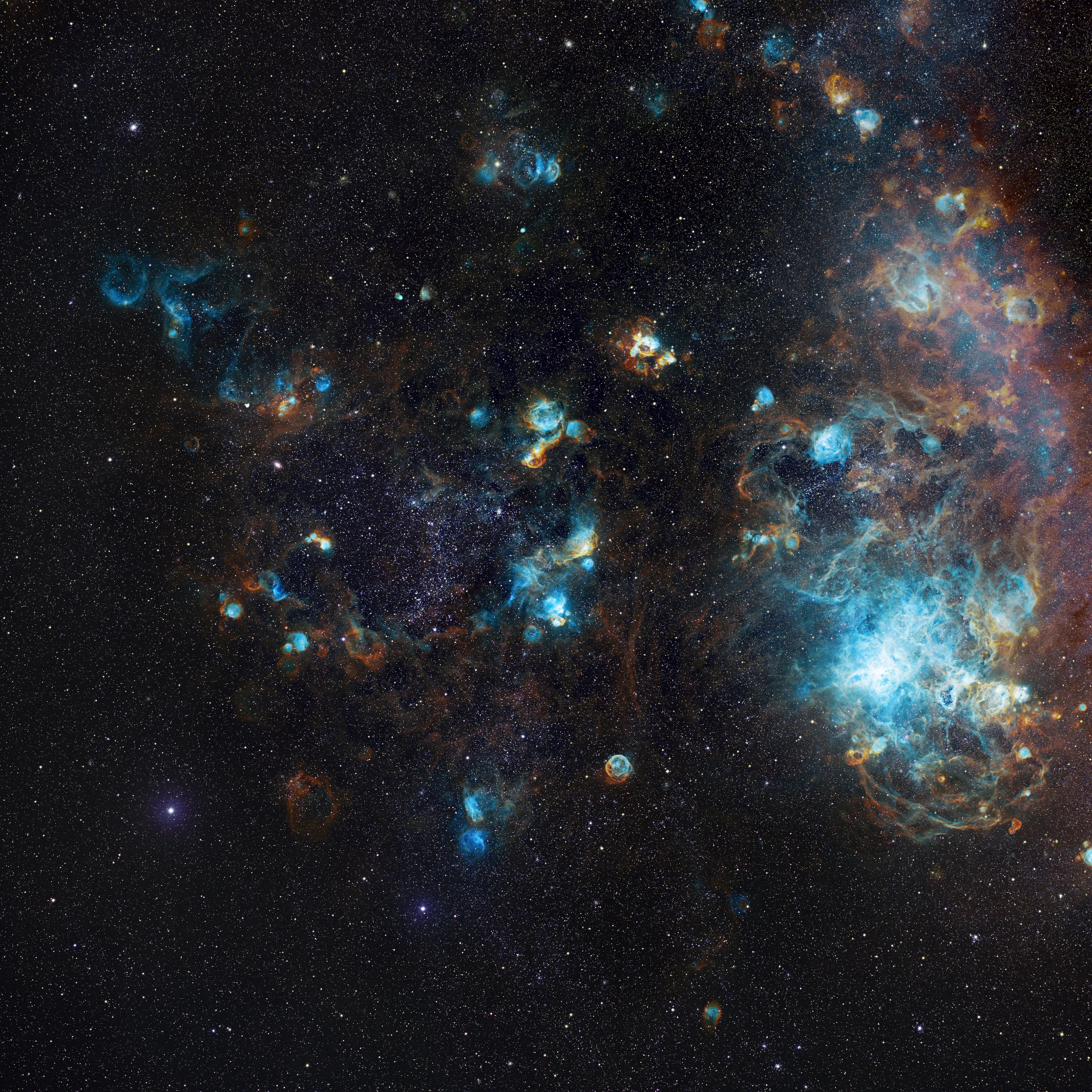 The Cosmic Reef emission nebulae in the Large Magellanic Cloud in SHO palette